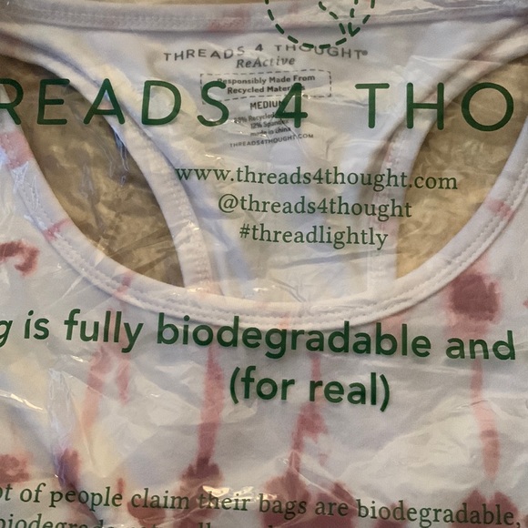 Threads 4 Thought Kady Pink Indigo Stripe Wash Crop Top. - MEDIUM. - Picture 4 of 5